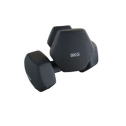 9kg Black Matte Neoprene Dumbbells