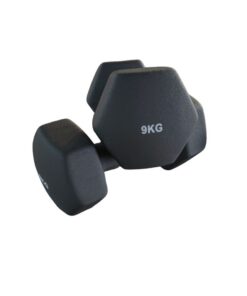 9kg Black Matte Neoprene Dumbbells