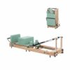 Folding Oak Pilates Reformer Sage Green