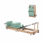 Folding Oak Pilates Reformer Sage Green