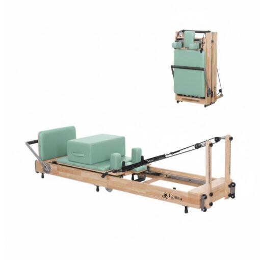 Folding Oak Pilates Reformer Sage Green