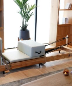 Korra Folding Oak Pilates Reformer – Sage Green Leather