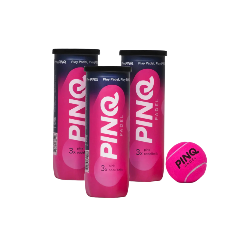 Triple Pack – Pinq Pink Padel Balls | 3 Tubes of 3 Balls