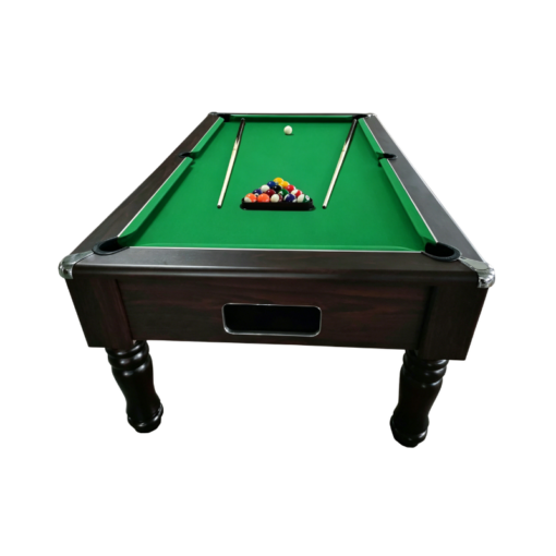 Accupro Supreme Slate Bed Pool Table (Walnut) Green Cloth