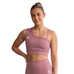 Korra Asymmetrical Shoulder Mesh Sports Bra